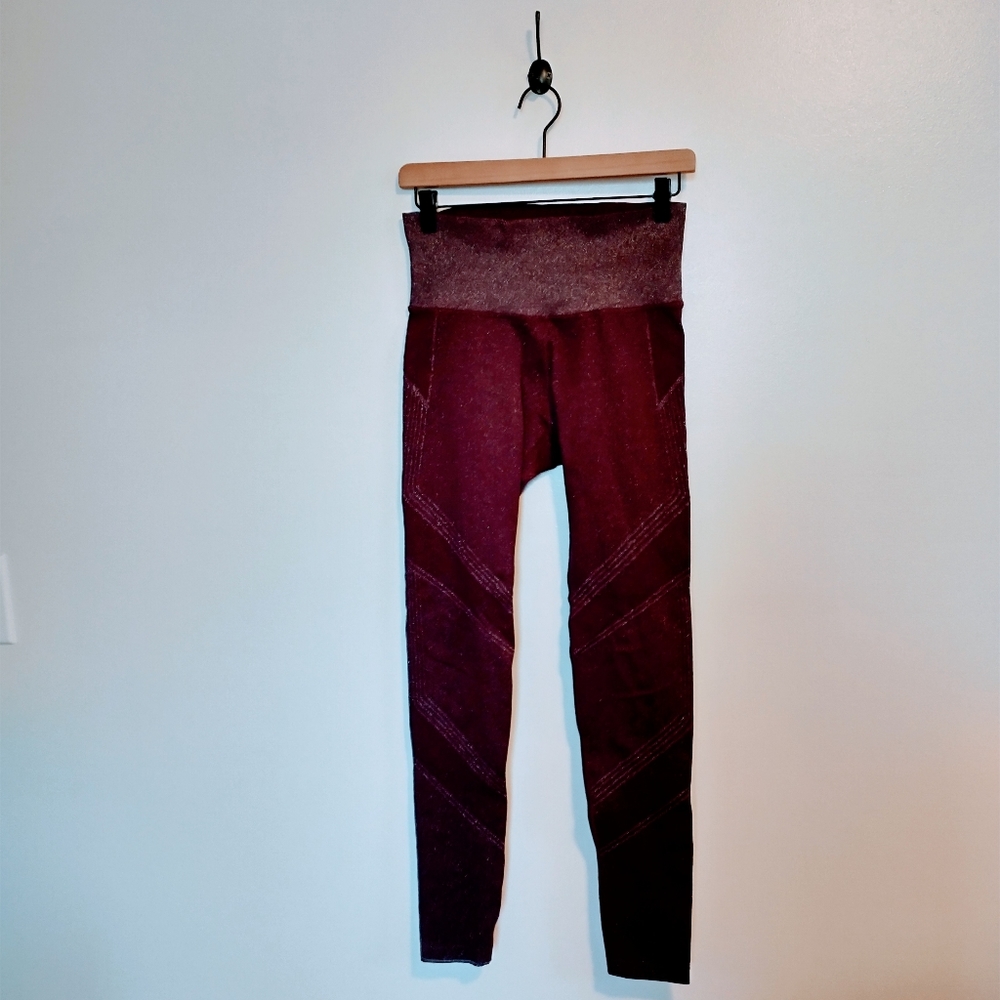 Athleta women's purple twilight dark purple seamless sparkly high waist leggings